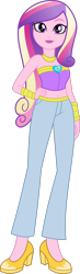 Size: 1280x4411 | Tagged: safe, artist:limedazzle, artist:purfectprincessgirl, imported from derpibooru, princess cadance, equestria girls, friendship games, bare shoulders, belly button, clothes, dean cadance, female, hand on hip, high heels, high res, lipstick, looking at you, midriff, pants, shoes, show accurate, simple background, sleeveless, solo, strapless, teen princess cadance, transparent background, vector