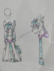 Size: 745x993 | Tagged: safe, artist:creature.exist, imported from derpibooru, oc, oc only, oc:vardar.lucidity, bat pony, pony, photo, solo, traditional art