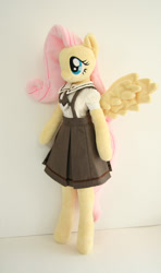 Size: 1300x2200 | Tagged: safe, artist:fluttershyap, artist:yukamina-plushies, imported from derpibooru, fluttershy, anthro, anthro plushie, clothes, cute, dollfie, dress, female, plushie, shyabetes, solo