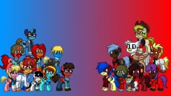 Size: 800x450 | Tagged: safe, artist:deepestclover80, imported from derpibooru, oc, oc:aiding assistant, oc:any pony, oc:clover spell, oc:dr. wolf, oc:eliyora, oc:finn the pony, oc:firebrand, oc:goldenfox, oc:ilovekimpossiblealot, oc:ink rose, oc:jasper pie, oc:keyframe, oc:lightning bliss, oc:mad munchkin, oc:silver quill, oc:sweetie bloom, oc:thespio, oc:voice of reason, alicorn, earth pony, pegasus, pony, unicorn, pony town, analysis anarchy, photo, tf2 analysis anarchy