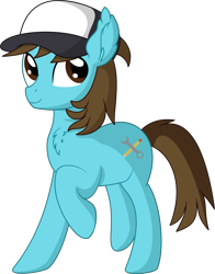 Size: 5767x7362 | Tagged: safe, artist:cyanlightning, imported from derpibooru, oc, oc only, oc:wrench sketch, earth pony, pony, .svg available, absurd resolution, chest fluff, ear fluff, hat, looking up, male, simple background, solo, stallion, transparent background, vector