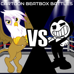 Size: 1440x1440 | Tagged: safe, imported from derpibooru, gilda, bendy, bendy and the ink machine, cartoon beatbox battles, crossover, photoshop, text