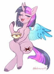 Size: 730x1000 | Tagged: safe, artist:helemaranth, imported from derpibooru, twilight sparkle, alicorn, pony, cold blooded twilight, eating, female, solo, twilight sparkle (alicorn)