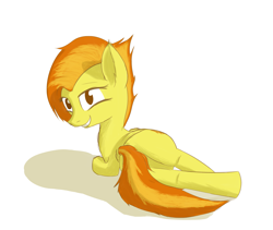 Size: 2209x1861 | Tagged: safe, artist:simplesample, imported from derpibooru, spitfire, pegasus, pony, butt, female, looking sideways, looking to side, mare, on side, plot, ploty, side, simple background, solo, white background