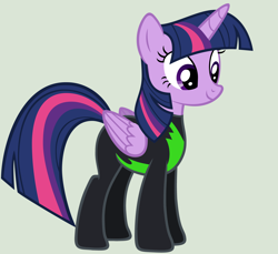 Size: 5440x4984 | Tagged: safe, artist:ikillyou121, artist:stephen-fisher, imported from derpibooru, twilight sparkle, alicorn, pony, clothes, female, gray background, mare, simple background, solo, the washouts, twilight sparkle (alicorn), uniform, washouts (team), washouts uniform