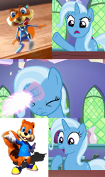 Size: 640x1080 | Tagged: safe, edit, edited screencap, imported from derpibooru, screencap, trixie, all bottled up, conker, conker's bad fur day, exploitable meme, magic, meme, trixie fixing meme, young conker