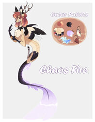 Size: 3000x3835 | Tagged: safe, artist:sugaryicecreammlp, imported from derpibooru, oc, oc only, oc:chaos fire, draconequus, hybrid, female, interspecies offspring, offspring, parent:discord, parent:princess celestia, parents:dislestia, solo