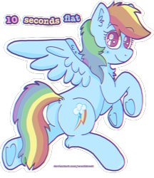 Size: 2429x2817 | Tagged: safe, artist:paamyu, artist:woofstreet, imported from derpibooru, rainbow dash, pegasus, pony, 10 seconds flat, butt, chest fluff, cute, dashabetes, ear fluff, female, high res, leg fluff, looking at you, looking back, looking back at you, mare, no pupils, outline, plot, simple background, solo, transparent background