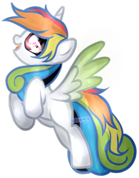 Size: 552x707 | Tagged: safe, artist:skulifuck, imported from derpibooru, oc, oc only, alicorn, pony, alicorn oc, base used, horn, looking up, multicolored hair, open mouth, rainbow hair, rearing, simple background, smiling, solo, transparent background, wings