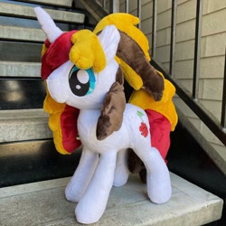 Size: 678x678 | Tagged: safe, artist:hibiscus stitch, imported from derpibooru, oc, oc only, oc:scarlet serenade, pony, female, irl, mare, photo, plushie, solo