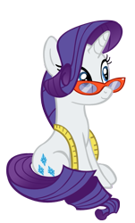Size: 441x730 | Tagged: safe, artist:wcctnoam, imported from derpibooru, screencap, rarity, pony, unicorn, a-dressing memories, spoiler:a-dressing memories, spoiler:mlp friendship is forever, female, glasses, mare, measuring tape, rarity's glasses, simple background, sitting, tail wrap, transparent background, vector