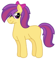 Size: 874x914 | Tagged: safe, artist:kindheart525, imported from derpibooru, oc, oc only, oc:pippin rose, earth pony, pony, kindverse, bow, hair bow, looking at you, next generation, offspring, parent:apple bloom, parent:tender taps, parents:tenderbloom, ponytail, profile, simple background, smiling, solo, transparent background