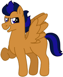 Size: 912x1119 | Tagged: safe, artist:kindheart525, imported from derpibooru, oc, oc only, oc:motocross, pegasus, pony, kindverse, colt, male, next generation, offspring, parent:rumble, parent:scootaloo, parents:rumbloo, raised hoof, simple background, solo, transparent background