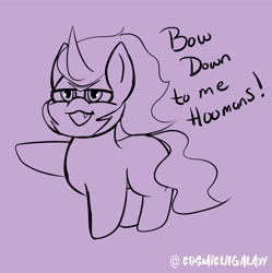 Size: 2055x2063 | Tagged: safe, artist:cosmiclitgalaxy, imported from derpibooru, king sombra, pony, unicorn, chibi, cute, dialogue, funny, male, simple background, sketch, solo, sombradorable, stallion