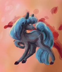 Size: 1280x1504 | Tagged: safe, artist:hailmace, imported from derpibooru, oc, oc only, oc:cosmia nebula, earth pony, pony, crying, painting, sad, solo