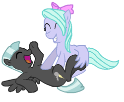 Size: 385x358 | Tagged: safe, artist:diana173076, imported from derpibooru, flitter, thunderlane, pegasus, pony, backwards cutie mark, female, flitterlane, male, mare, shipping, simple background, stallion, straight, tickling, ticklish tummy, white background