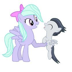 Size: 486x486 | Tagged: safe, artist:diana173076, imported from derpibooru, flitter, rumble, colt, female, flitterumble, male, mare, shipping, straight, straight shota, tickling