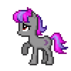 Size: 250x250 | Tagged: safe, artist:falcodash107, derpibooru exclusive, imported from derpibooru, oc, oc only, pony, 8 bit, 8-bit, gray, pink hair, pixel art, purple hair, raised hoof, simple background, solo, transparent background