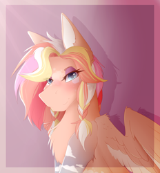 Size: 1660x1791 | Tagged: safe, artist:fluxittu, imported from derpibooru, oc, oc only, oc:kikuo, pegasus, pony, bust, female, mare, portrait, solo