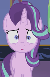 Size: 457x708 | Tagged: source needed, safe, artist:agrol, imported from derpibooru, starlight glimmer, pony, unicorn, cropped, female, i've seen some shit, mare, shocked, shocked expression, shrunken pupils, solo, twilight's castle, wide eyes