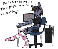 Size: 3508x2950 | Tagged: safe, artist:aliceg, deleted from derpibooru, imported from derpibooru, oc, oc:aliceg, anthro, clothes, socks, solo, striped socks