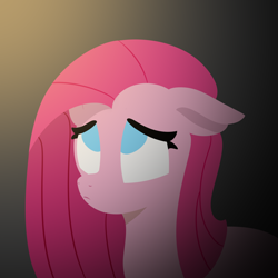 Size: 2000x2000 | Tagged: safe, artist:popfizzelz, derpibooru exclusive, imported from derpibooru, pinkie pie, earth pony, pony, female, lineless, no pupils, pinkamena diane pie, sad, simple background, solo