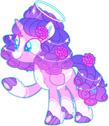 Size: 1980x2280 | Tagged: safe, artist:kurosawakuro, imported from derpibooru, oc, oc only, alicorn, pony, base used, colored pupils, female, halo, magical lesbian spawn, mare, offspring, parent:pinkie pie, parent:princess cadance, parents:cadancepie, simple background, solo, transparent background