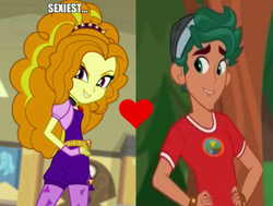 Size: 697x527 | Tagged: safe, edit, edited screencap, imported from derpibooru, screencap, adagio dazzle, timber spruce, equestria girls, legend of everfree, rainbow rocks, female, male, shipping, shipping domino, straight, timberdazzle