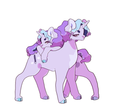 Size: 631x581 | Tagged: safe, artist:xeiphi, imported from derpibooru, oc, oc only, oc:dazzle, oc:razzle, pony, unicorn, horn, magical lesbian spawn, offspring, parent:starlight glimmer, parent:trixie, parents:startrix, simple background, twins, unicorn oc, white background