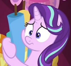 Size: 388x358 | Tagged: safe, imported from derpibooru, screencap, starlight glimmer, pony, unicorn, a-dressing memories, spoiler:a-dressing memories, spoiler:mlp friendship is forever, cheek squish, cropped, cute, glimmerbetes, hug, squishy cheeks