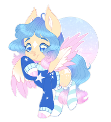 Size: 900x990 | Tagged: safe, artist:sadelinav, imported from derpibooru, oc, oc only, oc:blissful daydreams, pegasus, pony, clothes, female, mare, simple background, socks, solo, striped socks, sweater, transparent background, two toned wings, wings