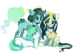 Size: 1600x1200 | Tagged: safe, artist:shady-bush, imported from derpibooru, oc, oc only, oc:alli gator, oc:cassiopeia, earth pony, original species, pony, scented pony, unicorn, choker, closed species, magic, mirror, simple background, transparent background