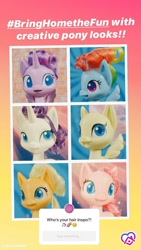 Size: 750x1333 | Tagged: safe, imported from derpibooru, applejack, fluttershy, pinkie pie, rainbow dash, rarity, twilight sparkle, alicorn, earth pony, pegasus, pony, unicorn, my little pony: pony life, bringhomethefun, coronavirus, covid-19, g4.5, instagram story, mane six, merchandise, official, text, twilight sparkle (alicorn)