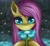 Size: 1920x1769 | Tagged: safe, artist:palibrik, artist:sanroys, imported from derpibooru, fluttershy, pegasus, pony, abstract background, bust, cute, eye reflection, female, flower, looking at you, mare, portrait, reflection, shyabetes, smiling, solo
