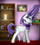 Size: 2500x2756 | Tagged: safe, artist:scribs, imported from derpibooru, fluttershy, pinkie pie, princess luna, rarity, sweetie belle, twilight sparkle, twilight sparkle (alicorn), alicorn, pony, unicorn, bookshelf, canon, digital, female, rainbow thread, solo