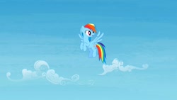 Size: 1280x720 | Tagged: safe, imported from derpibooru, screencap, rainbow dash, pegasus, pony, rainbow falls, female, flying, solo