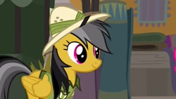 Size: 1280x720 | Tagged: safe, imported from derpibooru, screencap, daring do, pegasus, pony, daring done?, clothes, female, folded wings, hat, pith helmet, pont, solo, wings