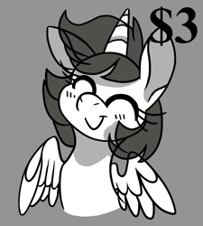 Size: 1800x2000 | Tagged: safe, artist:cocoallabo, imported from derpibooru, pony, advertisement, bust, cheerful, commission, cute, expressions, eyes closed, happy, smiling, solo, your character here