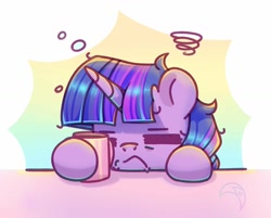 Size: 1508x1210 | Tagged: safe, artist:musicfirewind, artist:wavecipher, imported from derpibooru, twilight sparkle, pony, unicorn, bubble, coffee mug, eyes closed, female, mare, mug, solo, tired