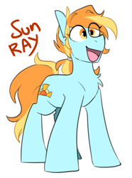 Size: 669x897 | Tagged: safe, artist:redxbacon, imported from derpibooru, oc, oc only, oc:sun ray, earth pony, pony, male, solo, stallion