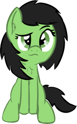 Size: 424x681 | Tagged: safe, artist:craftycirclepony, derpibooru exclusive, imported from derpibooru, oc, oc only, oc:filly anon, earth pony, pony, chest fluff, ear fluff, female, filly, looking at you, raised eyebrow, simple background, sitting, solo, transparent background