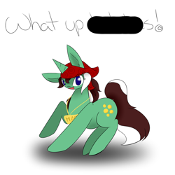 Size: 1000x1000 | Tagged: safe, artist:kaggy009, imported from derpibooru, oc, oc only, oc:peppermint pattie (unicorn), pony, unicorn, ask peppermint pattie, censored, female, mare, solo