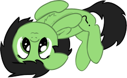 Size: 699x430 | Tagged: safe, artist:craftycirclepony, derpibooru exclusive, imported from derpibooru, oc, oc only, oc:filly anon, earth pony, pony, :3, behaving like a cat, chest fluff, cute, female, filly, floppy ears, looking at you, lying down, on back, ponified animal photo, simple background, solo, starry eyes, transparent background, wingding eyes