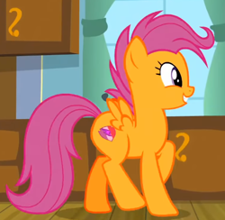 Size: 504x491 | Tagged: safe, imported from derpibooru, screencap, scootaloo, pegasus, pony, growing up is hard to do, cropped, female, mare, older, older scootaloo, raised hoof, smiling, solo