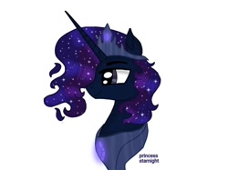 Size: 1080x808 | Tagged: safe, alternate version, artist:princess_starnight, imported from derpibooru, oc, oc only, oc:cosmos, pony, unicorn, background removed, bust, ethereal mane, horn, male, peytral, simple background, solo, stallion, starry mane, unicorn oc, white background
