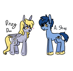 Size: 841x818 | Tagged: safe, artist:ask-pinkie-polkadot-pie, imported from derpibooru, derpy hooves, ditzy doo, oc, oc:ai shine, pony, tumblr:ask-pinkie-polkadot-pie, simple background, transparent background