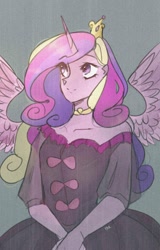 Size: 1280x2000 | Tagged: safe, artist:phattaraphorn_1, artist:tar, imported from derpibooru, princess cadance, equestria girls, clothes, crown, cute, cutedance, dress, female, horn, jewelry, ponied up, regalia, solo