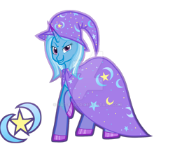 Size: 1024x886 | Tagged: safe, artist:bat-blood, imported from derpibooru, trixie, pony, unicorn, cape, clothes, deviantart watermark, female, hat, mare, obtrusive watermark, simple background, transparent background, trixie's cape, trixie's hat, watermark