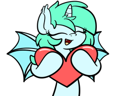 Size: 2560x1920 | Tagged: safe, artist:kimjoman, artist:php142, imported from derpibooru, part of a set, oc, oc only, oc:sporadic night, alicorn, bat pony, bat pony alicorn, pony, bat wings, commission, cute, female, heart, horn, mare, simple background, smiling, solo, spread wings, transparent background, wings, ych result