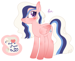 Size: 1667x1347 | Tagged: safe, artist:polymercorgi, imported from derpibooru, oc, oc only, oc:love language, pegasus, pony, female, mare, offspring, parent:princess cadance, parent:shining armor, parents:shiningcadance, simple background, solo, white background